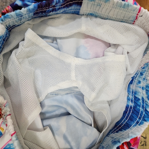 Cat riding a llama taco burrito print fully lined swim shorts men's size small - Picture 9 of 9